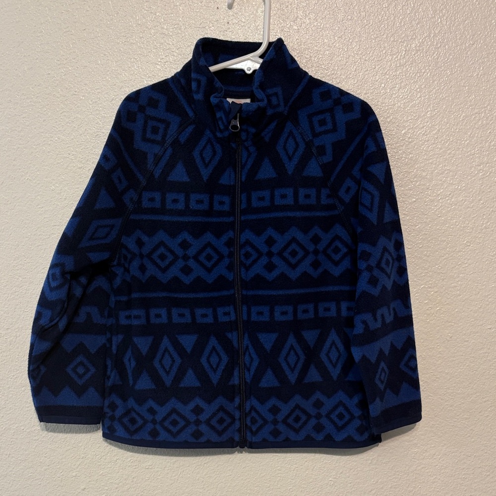 Geometric Patterned Blue Jacket - Picture 1 of 1